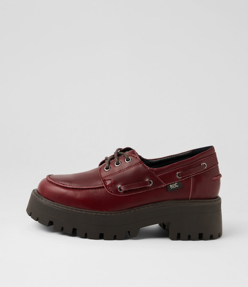 Cable Burgundy Leather Platforms