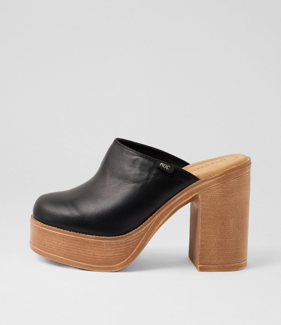 Flair Black Natural Leather Sandals