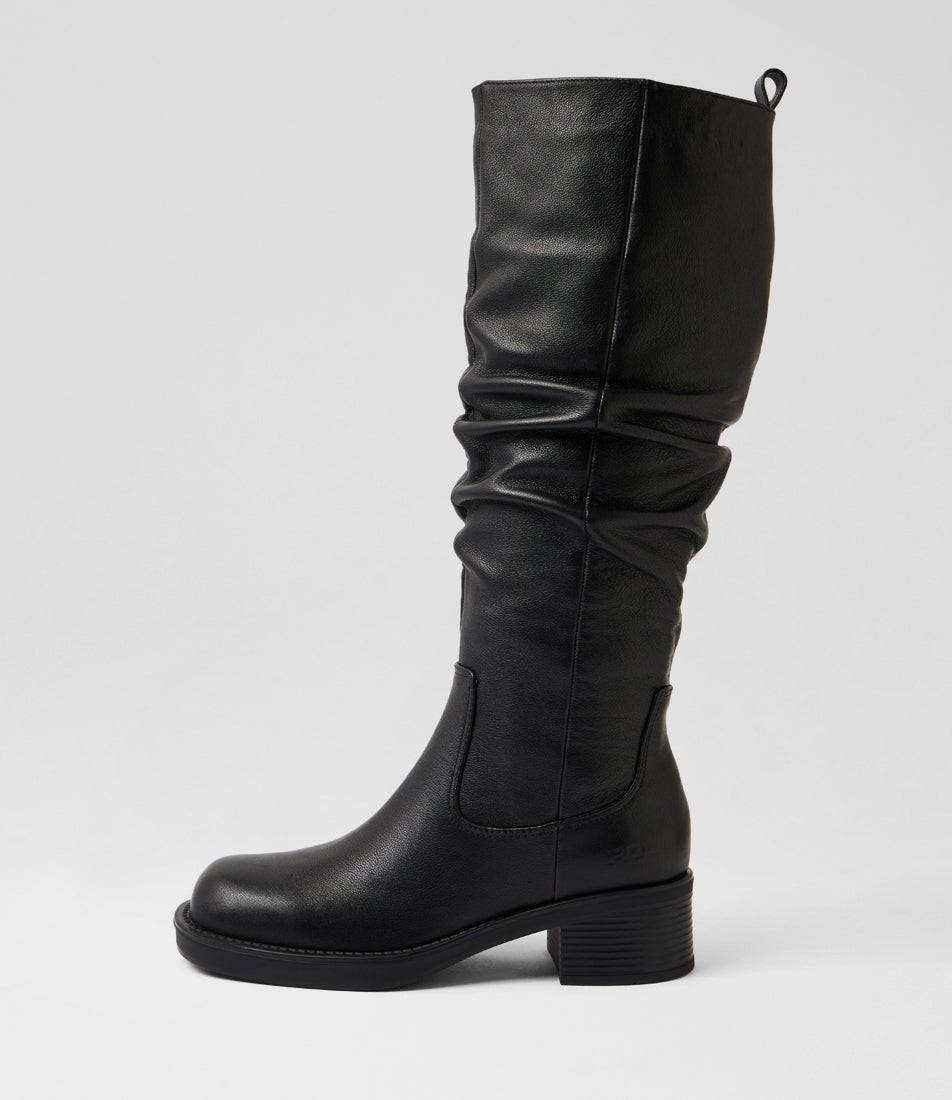 Florence Black Leather Knee High Boots
