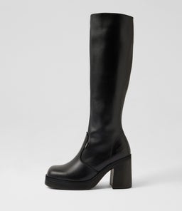 Idaho Black Leather Knee High Boots Idaho Black Leather Knee High Boots