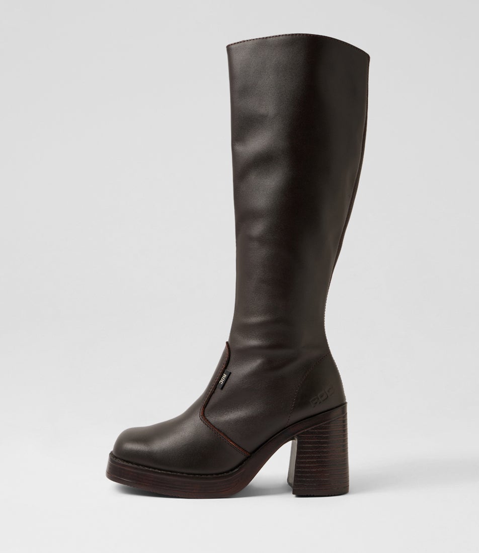 Idaho Brown Leather Knee High Boots