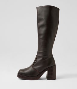 Idaho Brown Leather Knee High Boots Idaho Brown Leather Knee High Boots