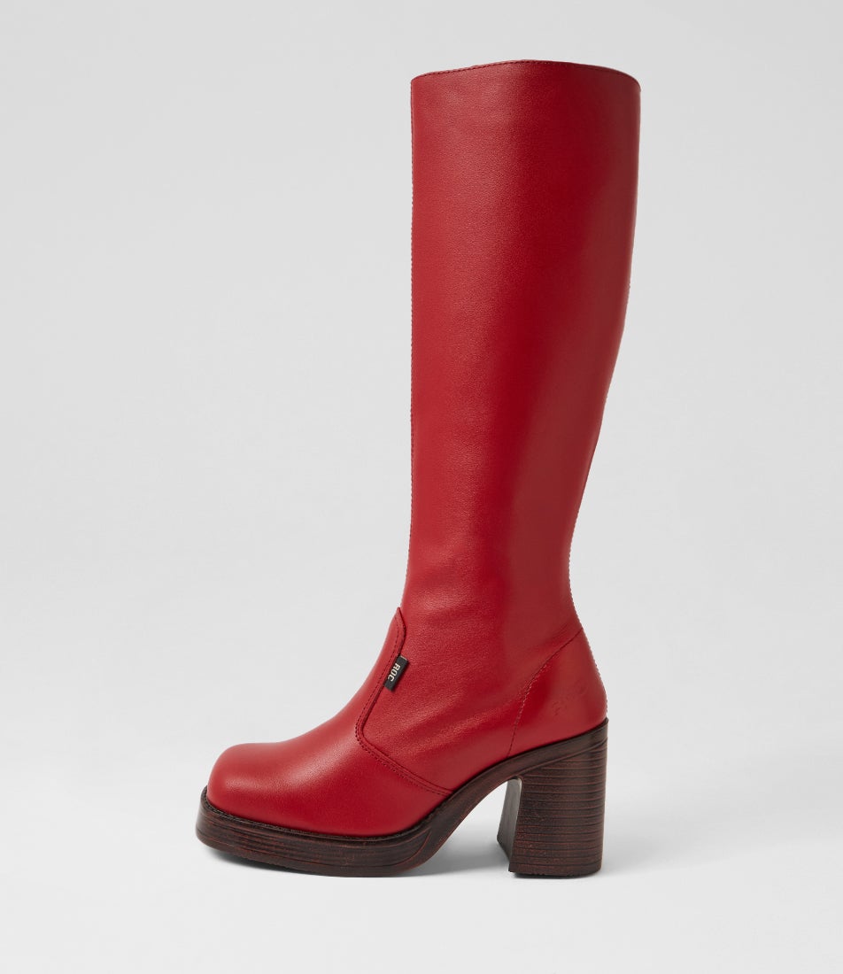 Idaho Red Leather Knee High Boots