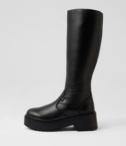 Troupe Black Leather Knee High Boots Troupe Black Leather Knee High Boots