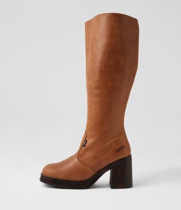Idaho Wide Calf Tan Leather Knee High Boots Idaho Wide Calf Tan Leather Knee High Boots
