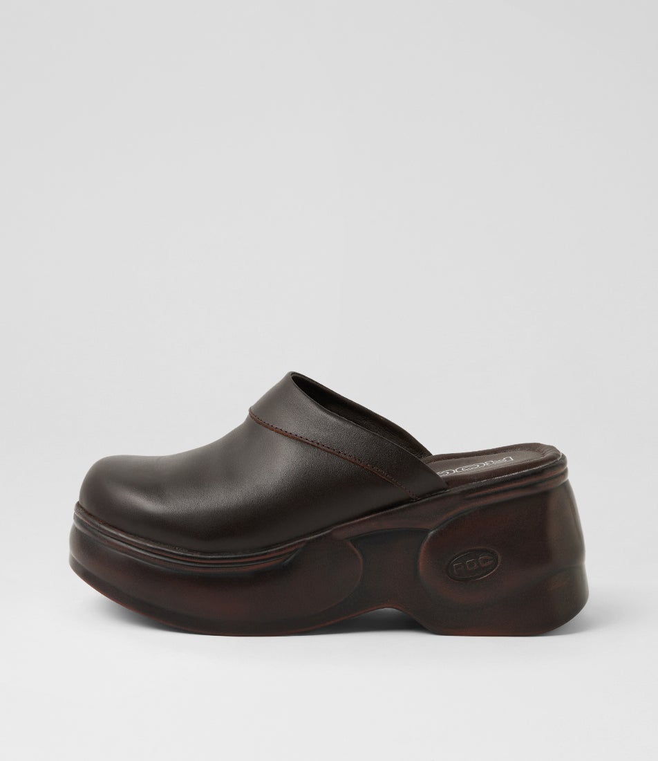 Kilter Chocolate Leather Mules