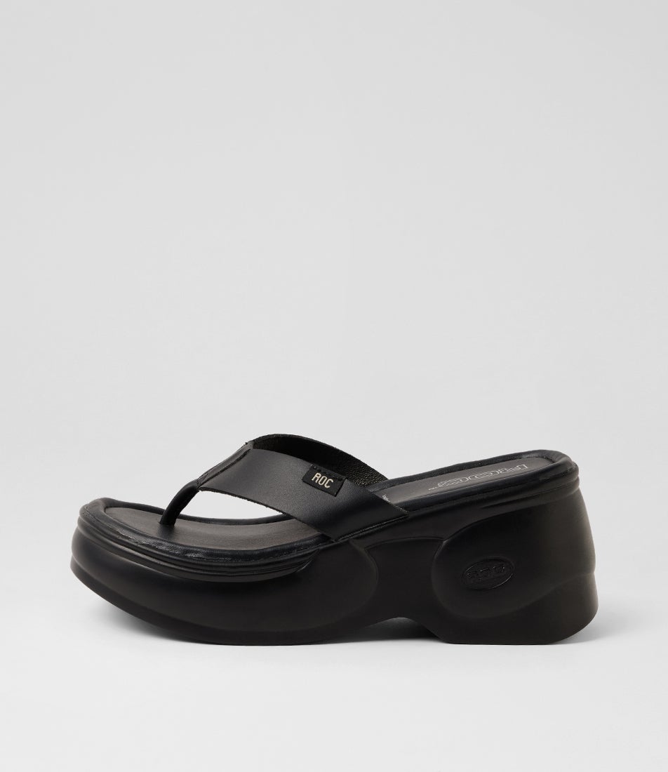 Kimchi Black Leather Sandals