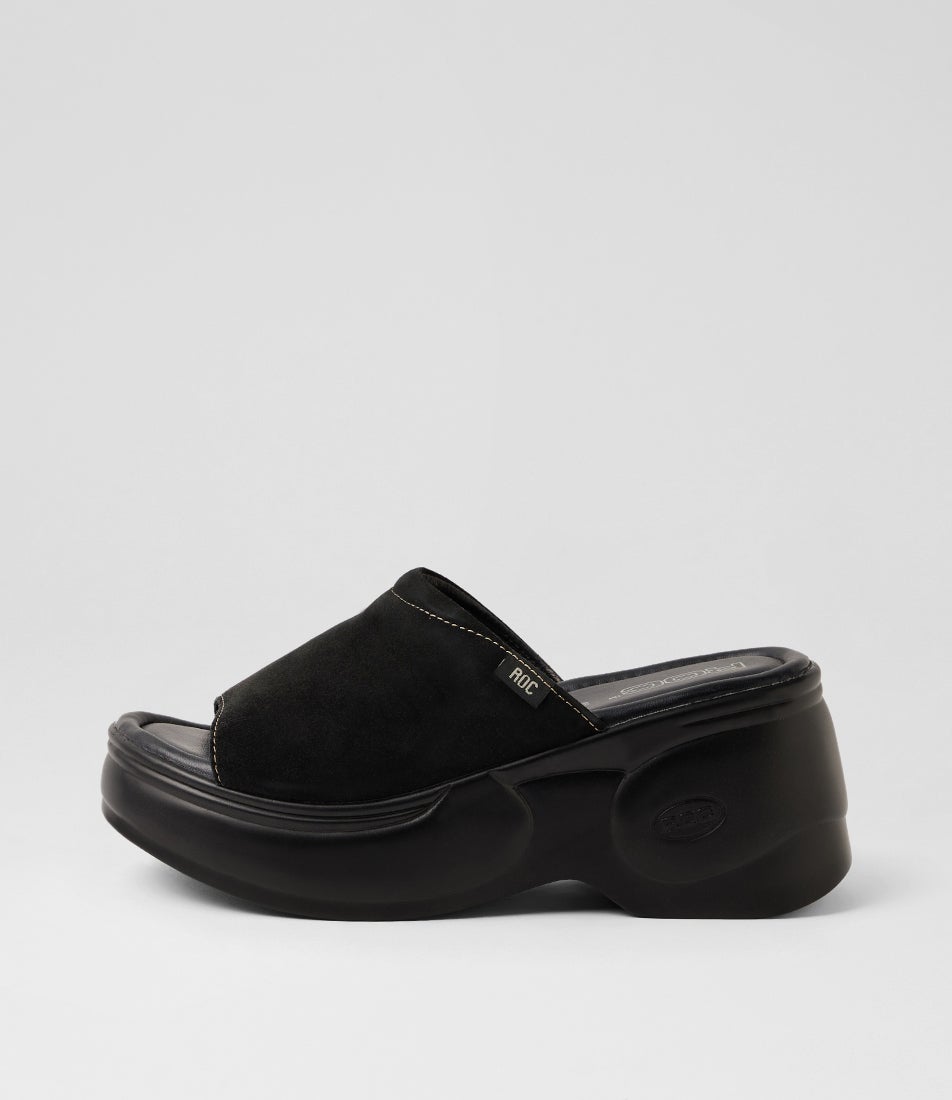 Kinetic Black Suede Sandals