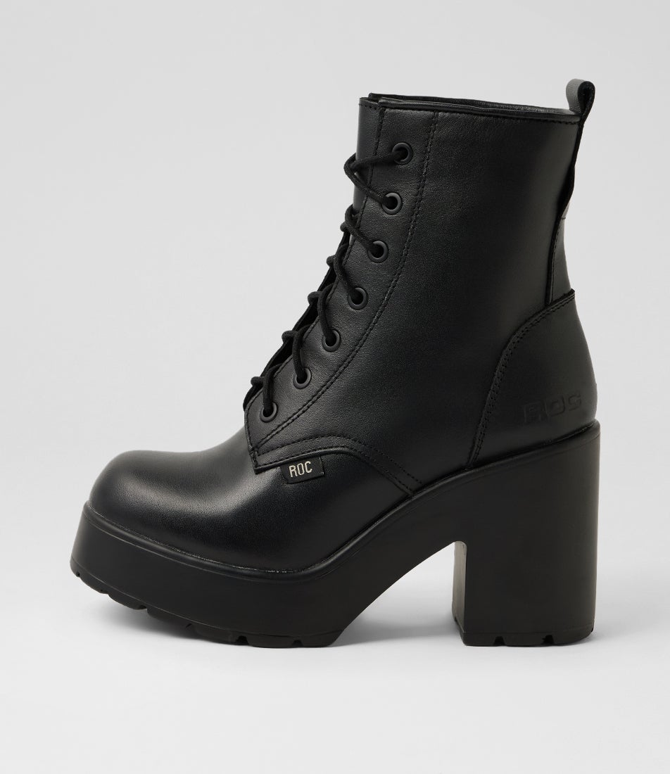 Mascot Black Leather Ankle Boots