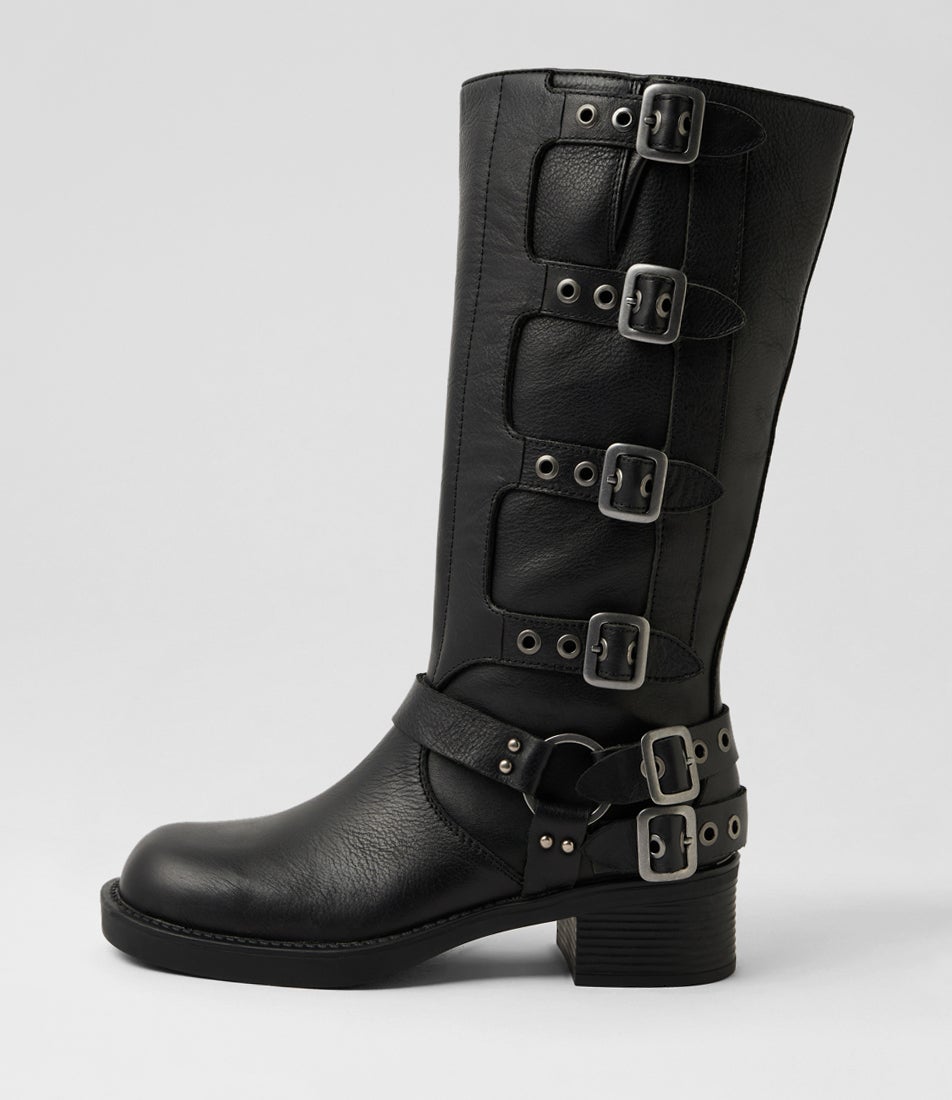 Ryder Black Leather Knee High Boots Ryder Black Leather Knee High Boots