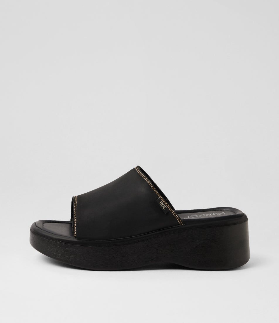 Soda Black Buff Leather Sandals Soda Black Buff Leather Sandals