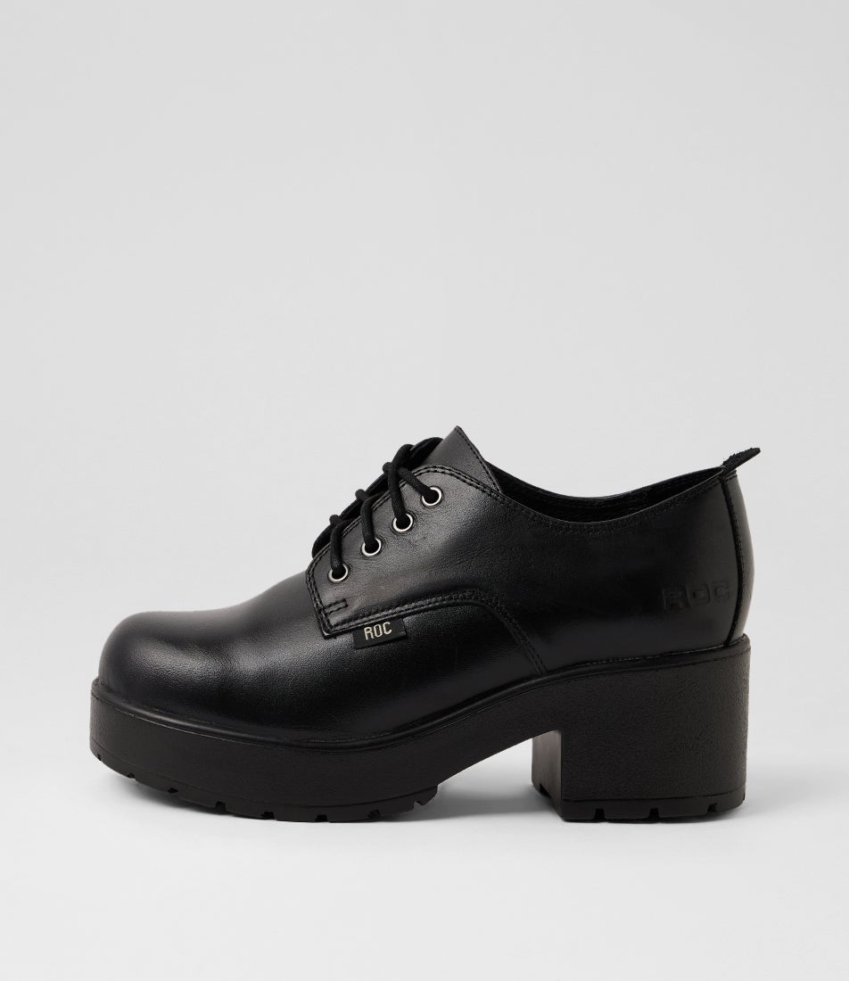 Vaga Black Leather Heels