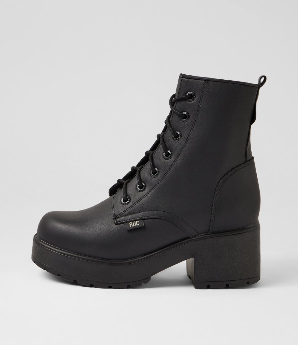 Volte Black Leather Ankle Boots