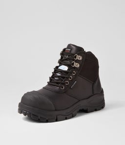 COMP TOE WORK BOOT SK BLACK LEATHER MESH
