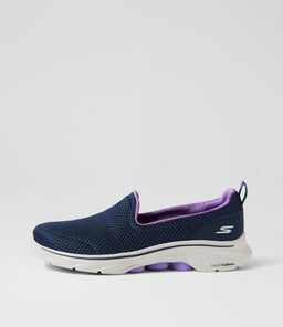 125209 GO WALK 7 SK NAVY LAVENDER TEXTILE