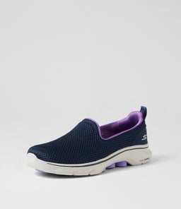 125209 GO WALK 7 SK NAVY LAVENDER TEXTILE