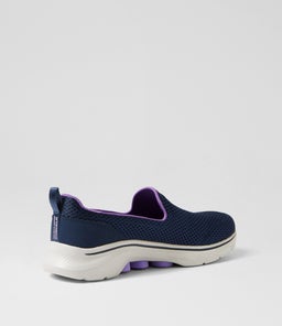 125209 GO WALK 7 SK NAVY LAVENDER TEXTILE