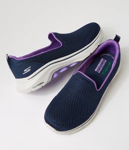 125209 GO WALK 7 SK NAVY LAVENDER TEXTILE