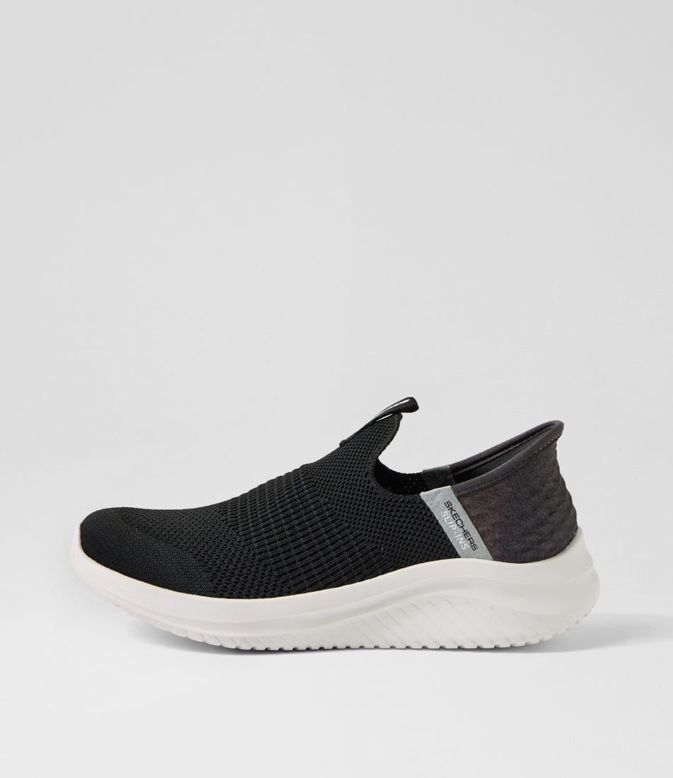 Ultra Flex 3 Jnr Black White Mesh Sneakers