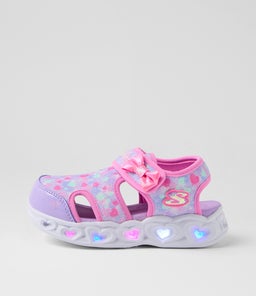 HEART LIGHTS SANDALS TOT SK PINK LAVENDER TEXTILE