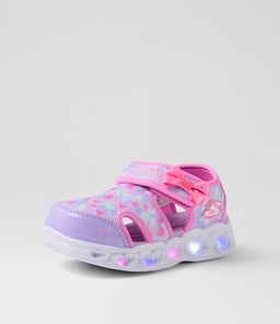 HEART LIGHTS SANDALS TOT SK PINK LAVENDER TEXTILE