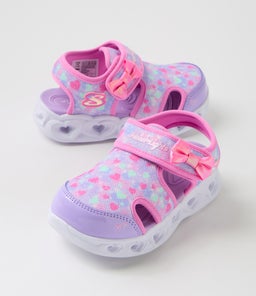 HEART LIGHTS SANDALS TOT SK PINK LAVENDER TEXTILE