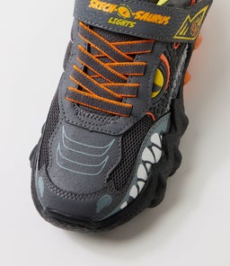 SKECH O SAURUS LIGHTS JNR SK CHARCOAL ORANGE MESH