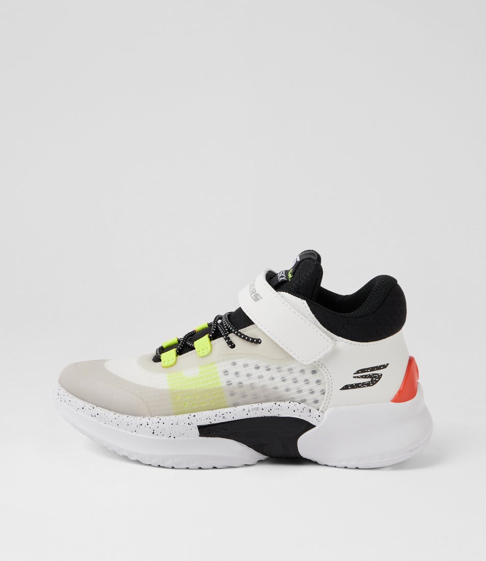 Court Hype Junior White Black Mesh Sneakers Court Hype Junior White Black Mesh Sneakers