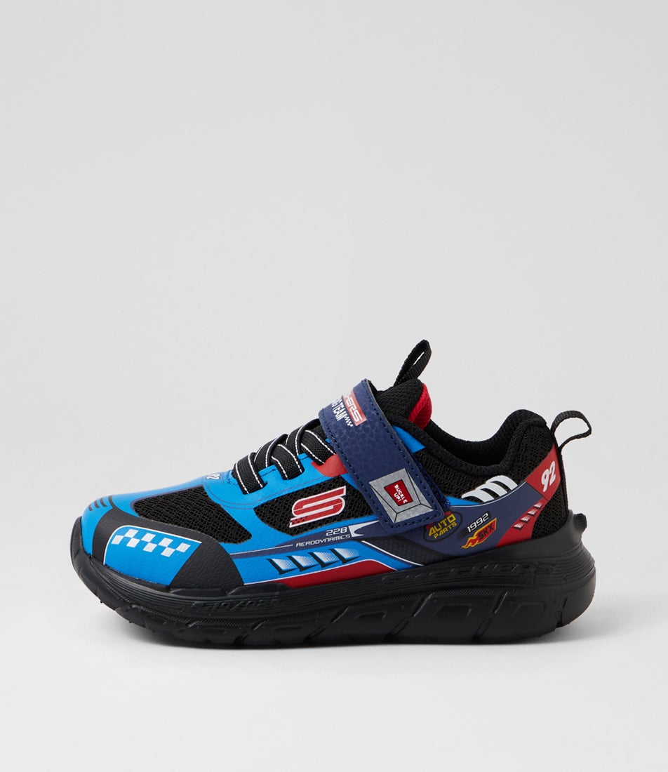 Skech Tracks Toddler Blue Red Sneakers