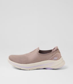 Go Walk 8 Taupe Lavender Fabric Sneakers Go Walk 8 Taupe Lavender Fabric Sneakers