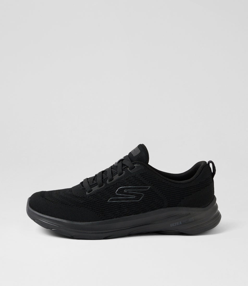 Go Walk 8 Pr Black Mesh Sneakers