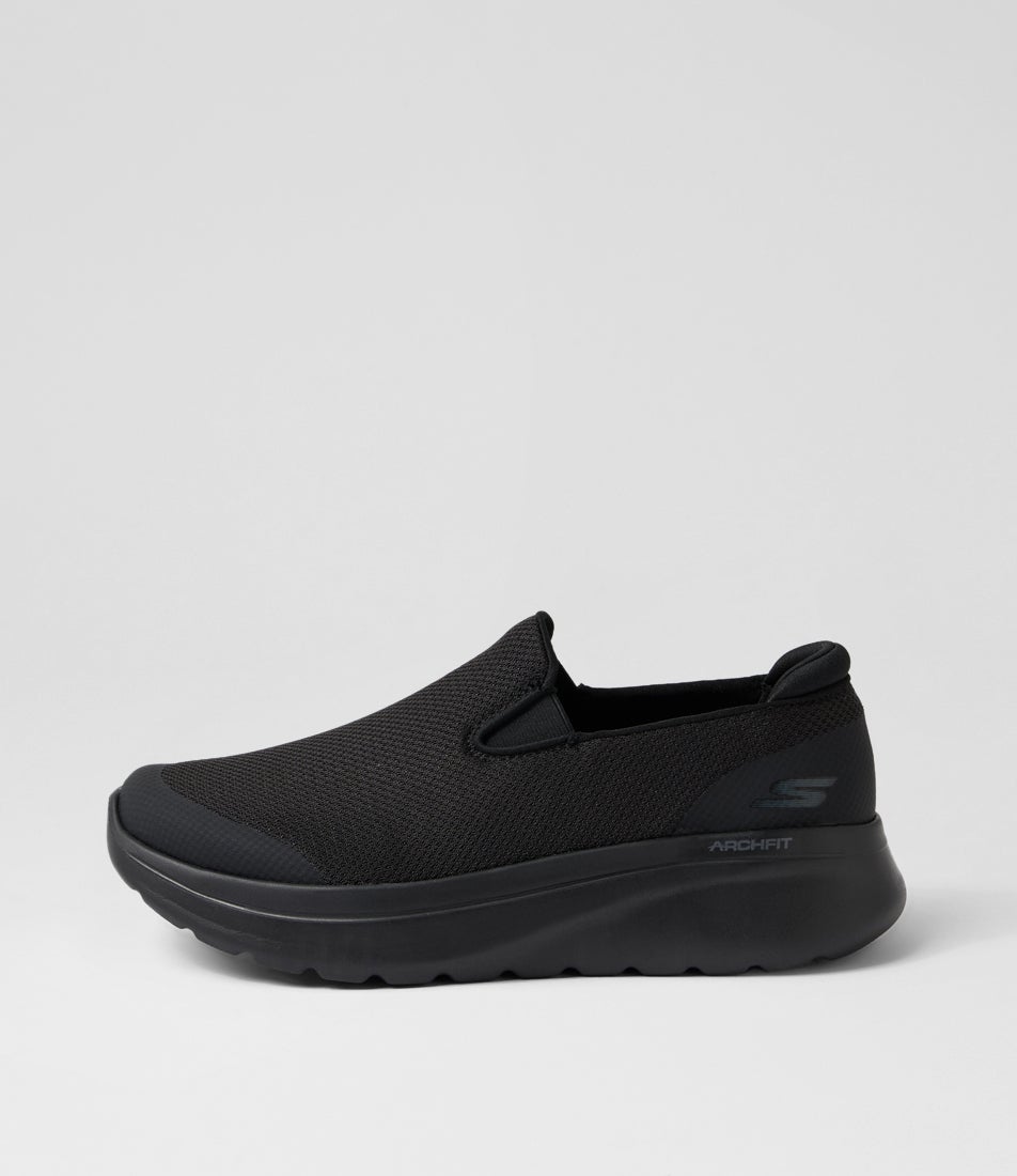 Go Walk Arch Fit Njoy Black Mesh Sneakers