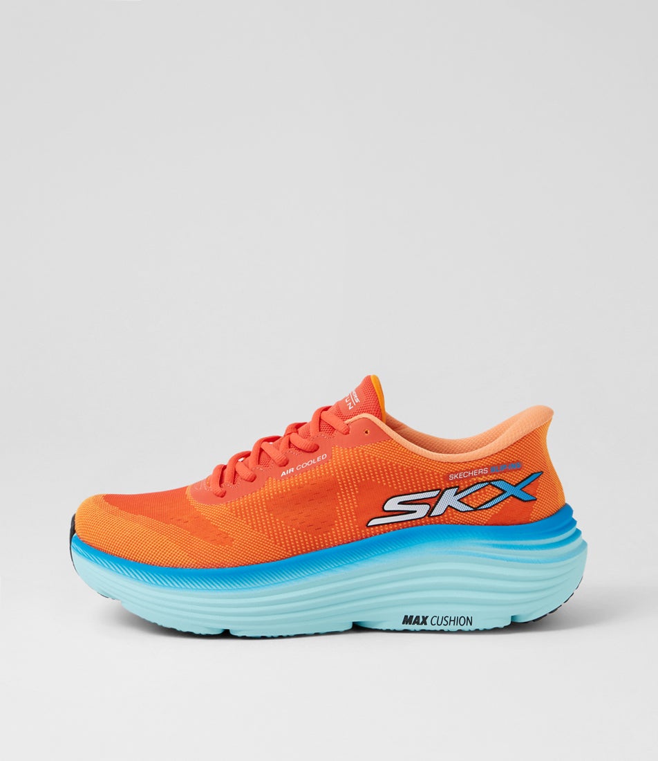Max Cushioning Endeavour Orange Blue Knit Sneakers