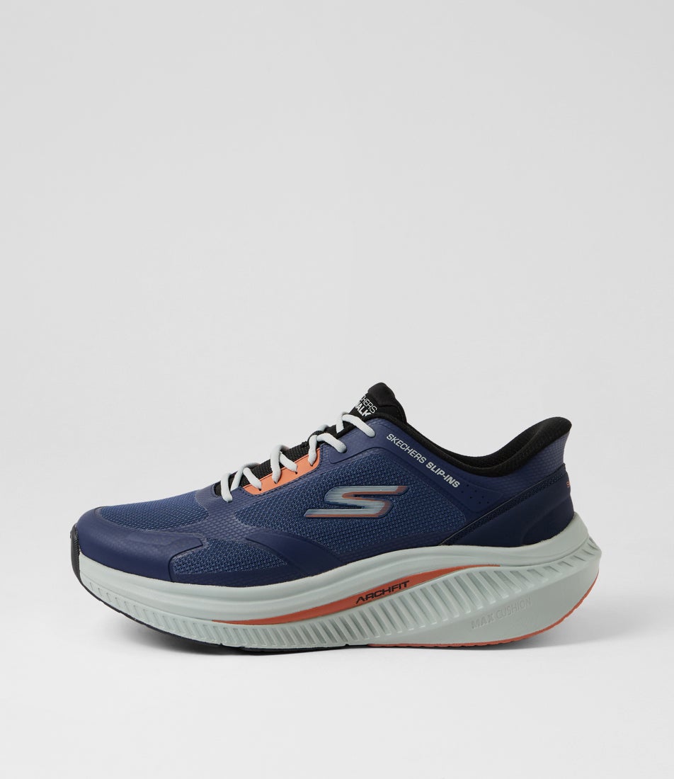 Go Walk Max Cushioning Arch Fit Navy Orange Mesh Sneakers Go Walk Max Cushioning Arch Fit Navy Orange Mesh Sneakers