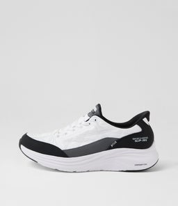 Cozy Fit White Black Fabric Sneakers Cozy Fit White Black Fabric Sneakers