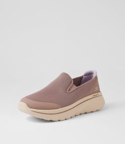 GO WALK ARCH FIT N JOY SK TAUPE LAVENDER MESH