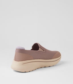 GO WALK ARCH FIT N JOY SK TAUPE LAVENDER MESH