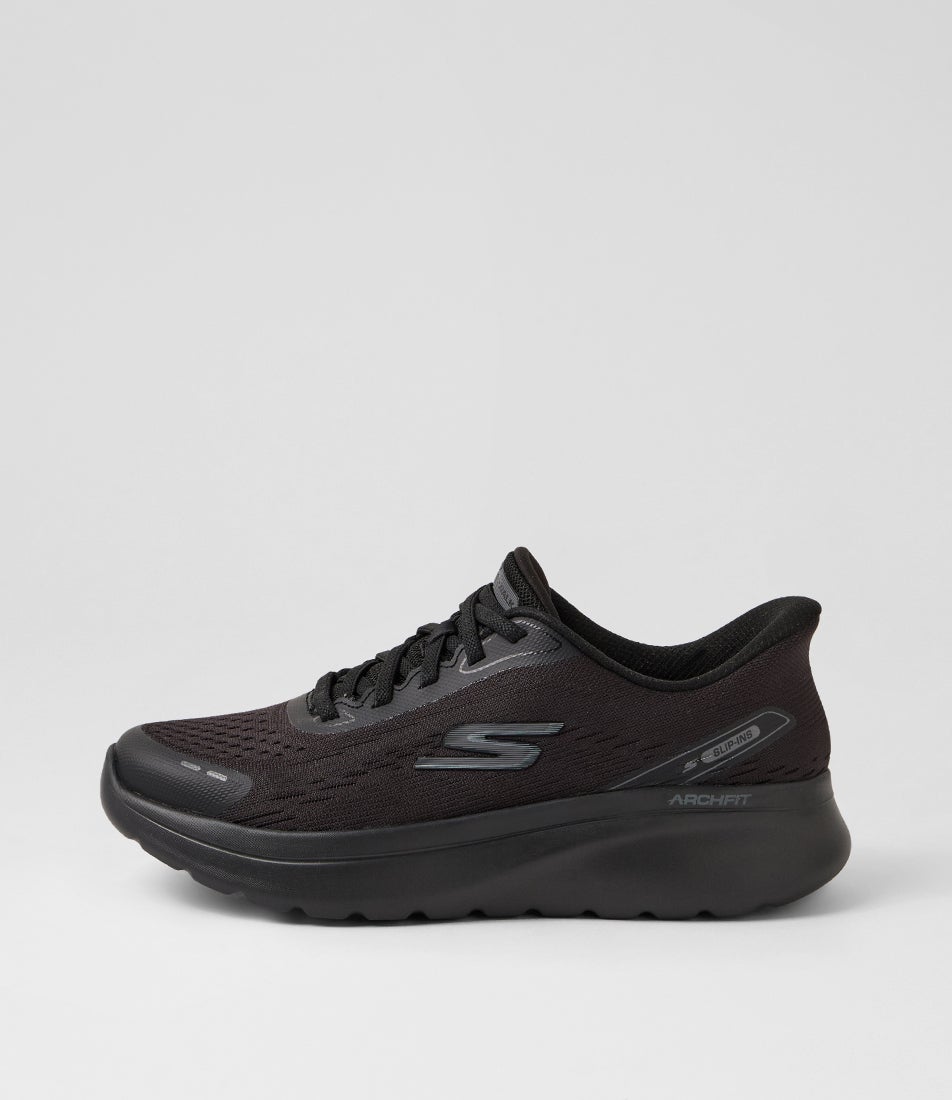 Go Walk Arch Fit N Joy Black Fabric Sneakers Go Walk Arch Fit N Joy Black Fabric Sneakers