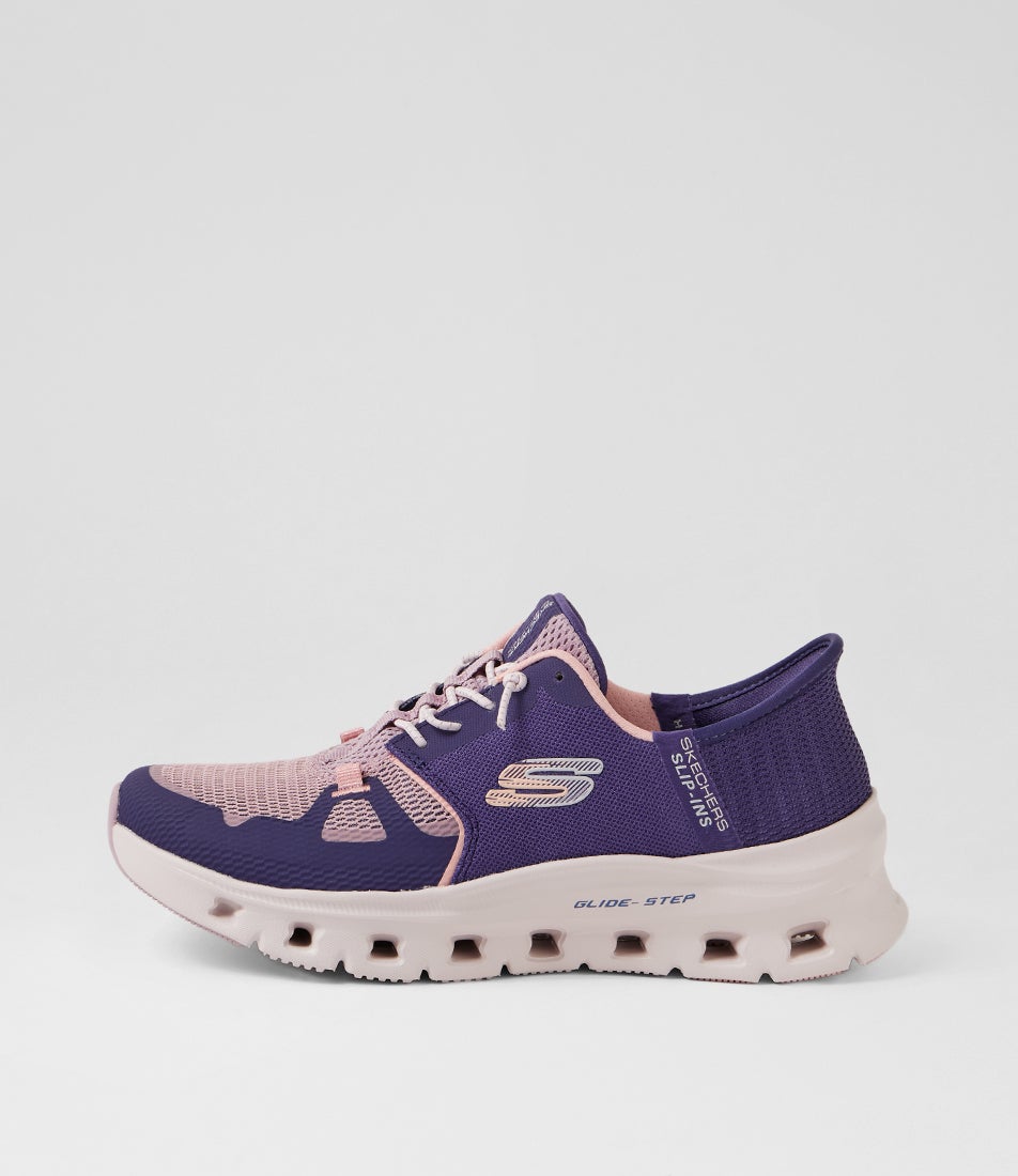 Glide-Step Pro Slip Ins Purple Coral Fabric Sneakers Glide-Step Pro Slip Ins Purple Coral Fabric Sneakers