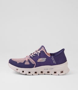 Glide-Step Pro Slip Ins Purple Coral Fabric Sneakers Glide-Step Pro Slip Ins Purple Coral Fabric Sneakers