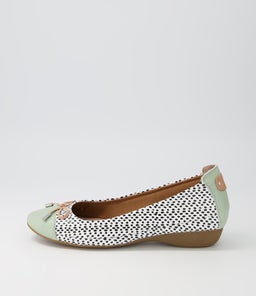 EMBARK SEAFOAM DOTS LEATHER EMBOSSED LEATHER