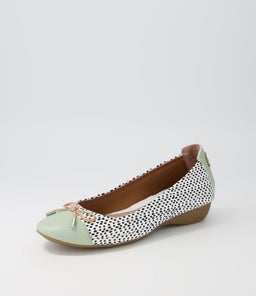 EMBARK SEAFOAM DOTS LEATHER EMBOSSED LEATHER