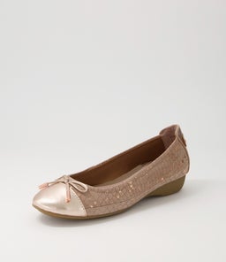 EMBARK ROSE GOLD TAUPE SPECKLE LEATHER SNAKE