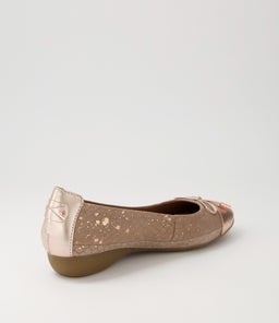 EMBARK ROSE GOLD TAUPE SPECKLE LEATHER SNAKE