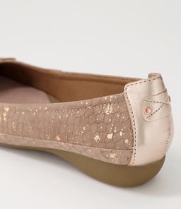 EMBARK ROSE GOLD TAUPE SPECKLE LEATHER SNAKE