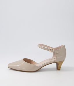 LEYNA PALE TAUPE PATENT LEATHER