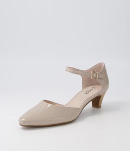 LEYNA PALE TAUPE PATENT LEATHER