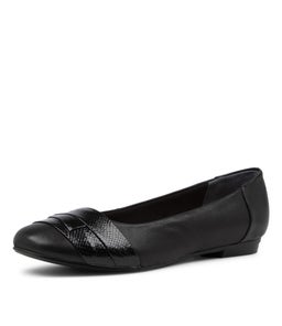 CLAUDEA BLACK LEATHER SNAKE