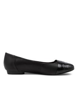 CLAUDEA BLACK LEATHER SNAKE