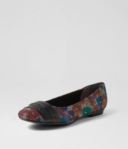 CLAUDEA HAPPY FLOWER BLACK SUEDE LEATHER